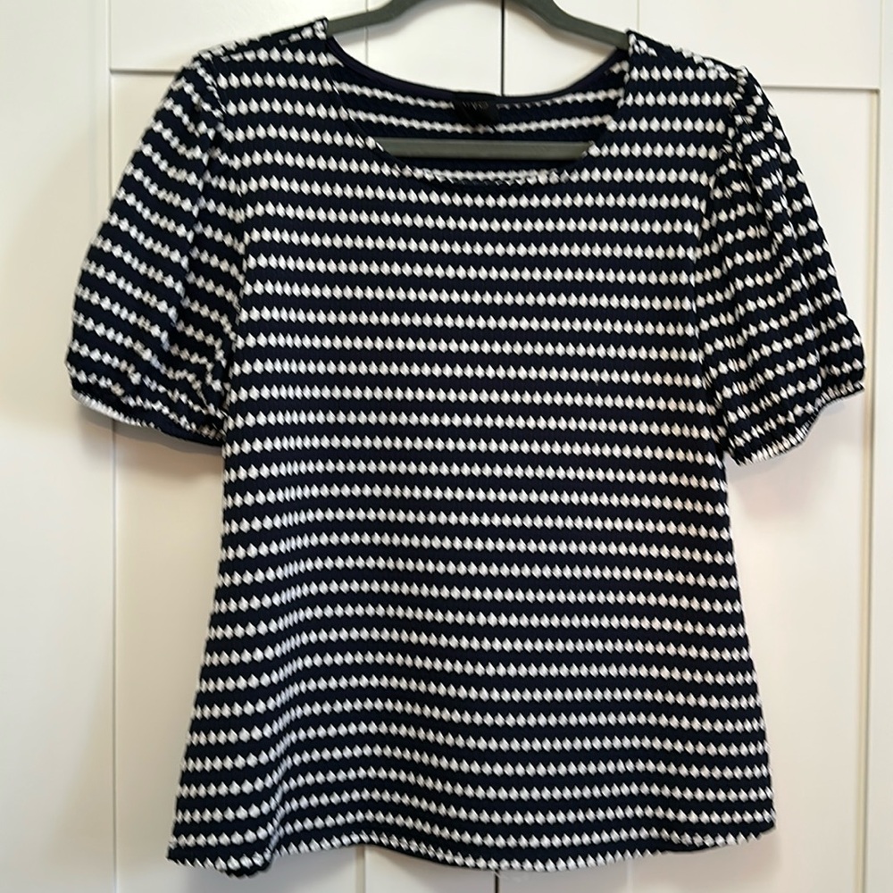 W5 Black and White Striped Blouse